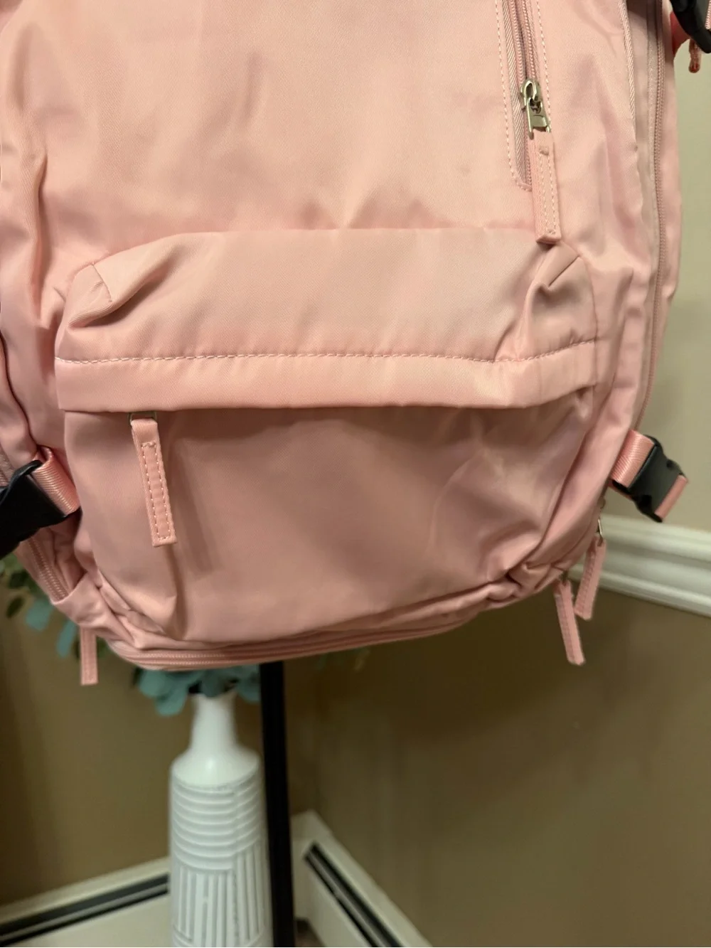 Large Pink Diaper Bag Backpack USB Charging Port Insulated Bottle Pocket Travel